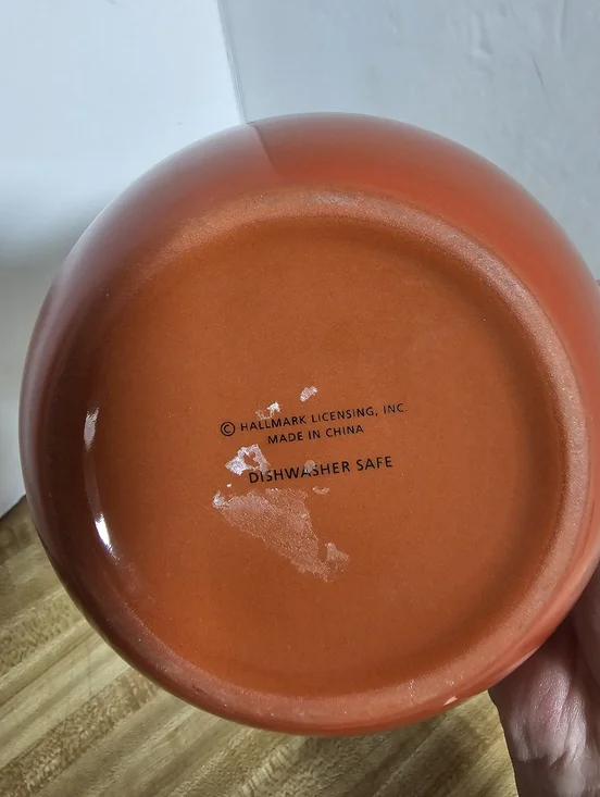 Hallmark Pet Snacks Ceramic Bowl Orange Dog Sketches Stoneware 6" Unused - Picture 3 of 6